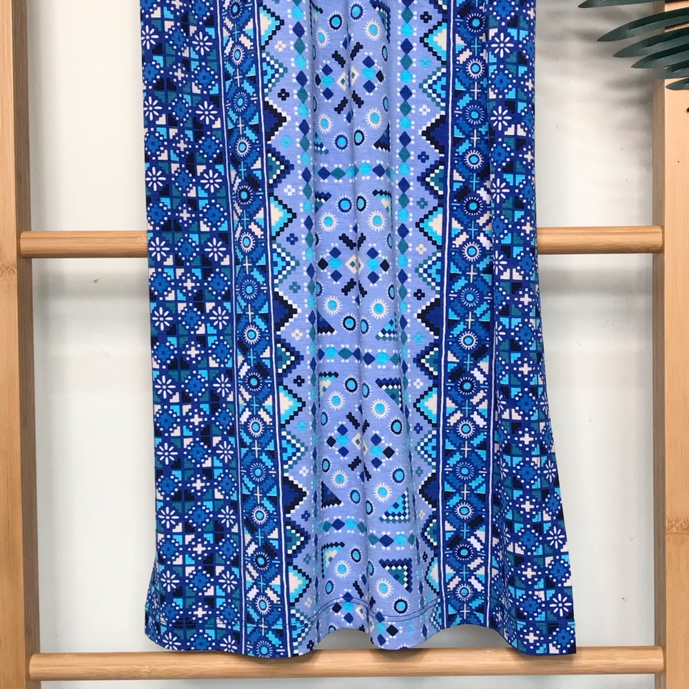 Tigerlily Blue Geometric Print Totem Midi Dress 8 - Picture 7 of 12